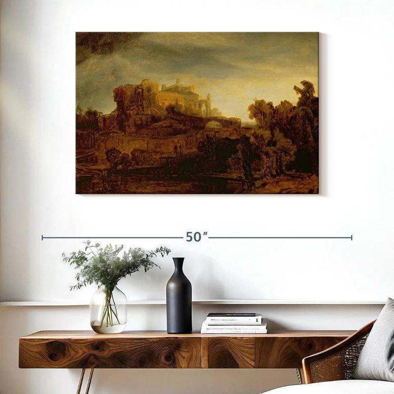 Lilie Landscape With A Chateau, 26" H x 39" W