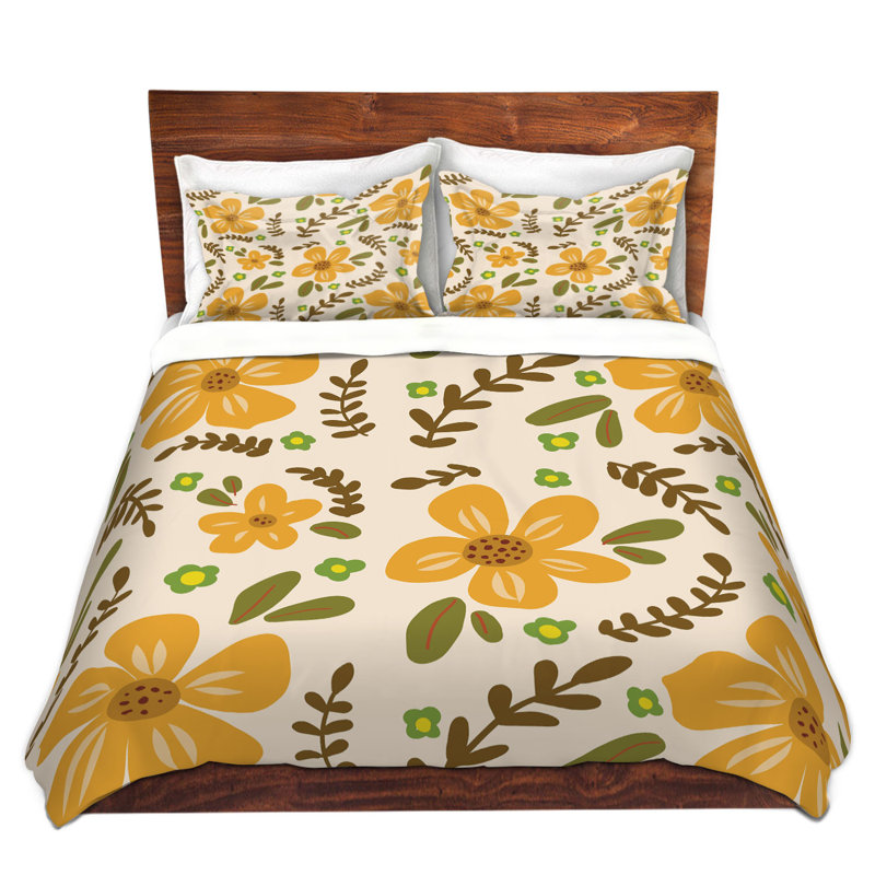Ensemble de housse de couette en microfibre DiaNoche par Nika Martinez - Mid Century Florals 2