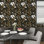 Papier peint adhésif floral noir et blanc avec motif botanique rétro doré - papier contact adhésif amovible et imperméable en vinyle pour murs, meubles et décoration intérieure
