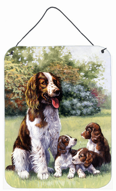 « springer spaniels » par daphné baxter, reproduction d’art sur plaque