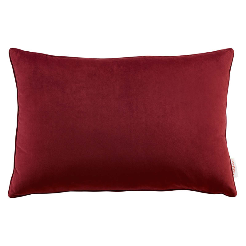 Enhance Lumbar Performance Velvet Throw Pillow by Modway, Maroon, 15.5" x 23.5"