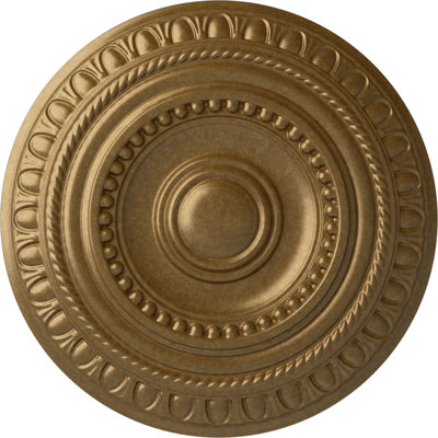 Médaillon de plafond traditionnel Endurathane, DO 14 3/4 po x P 1 3/4 po (convient aux auvents jusqu'à 4 po), fini blanc perle peint à la main