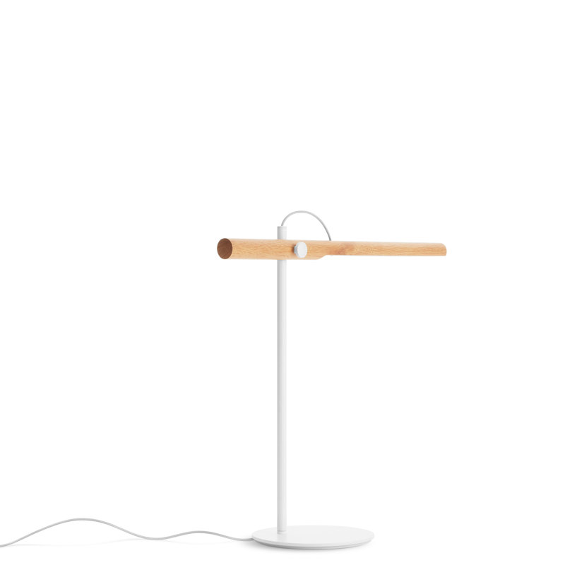 Type A LED Desk Table Lamp, White Oak, White
