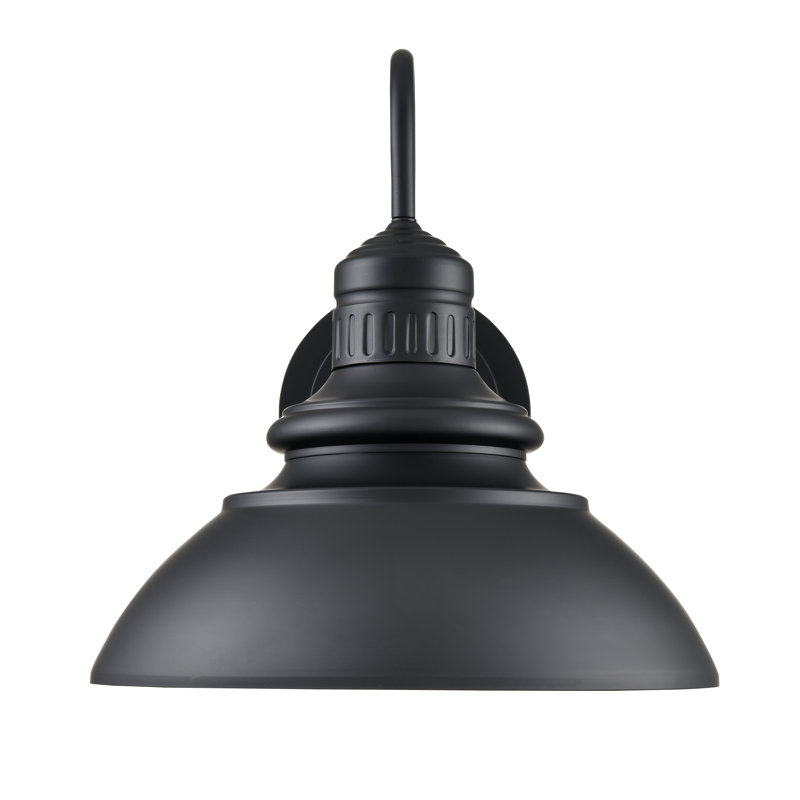 August Grove® Damontay LED Outdoor Wall Sconce in Powder Coated Black with Black Aluminum Shade