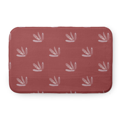 Tapis de bain à motif de plumes