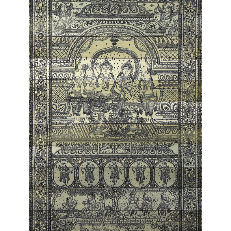 Shri Ram Darbar au centre avec Ramayan (l'histoire de lord Ram)