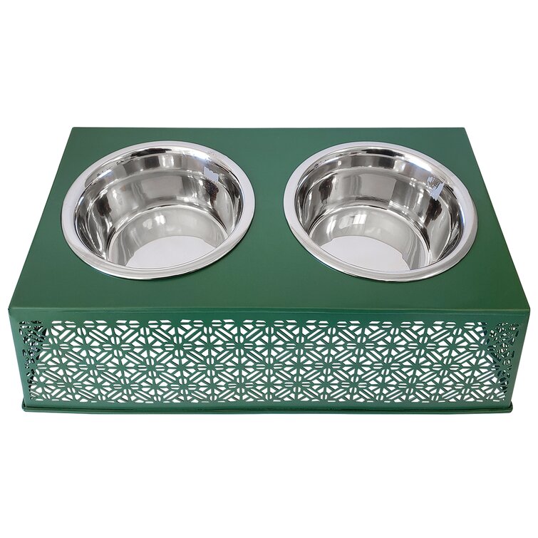 Huntley Elevated Pet Stainless Steel Double Bowl Feeder