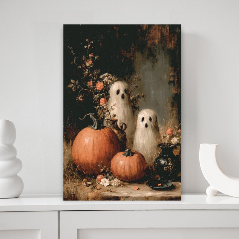 Vintage Halloween Still Life Classic Rustic Vintage Autumn Nature Wall Art Print 1 Piece Wrapped Canvas Wall Art