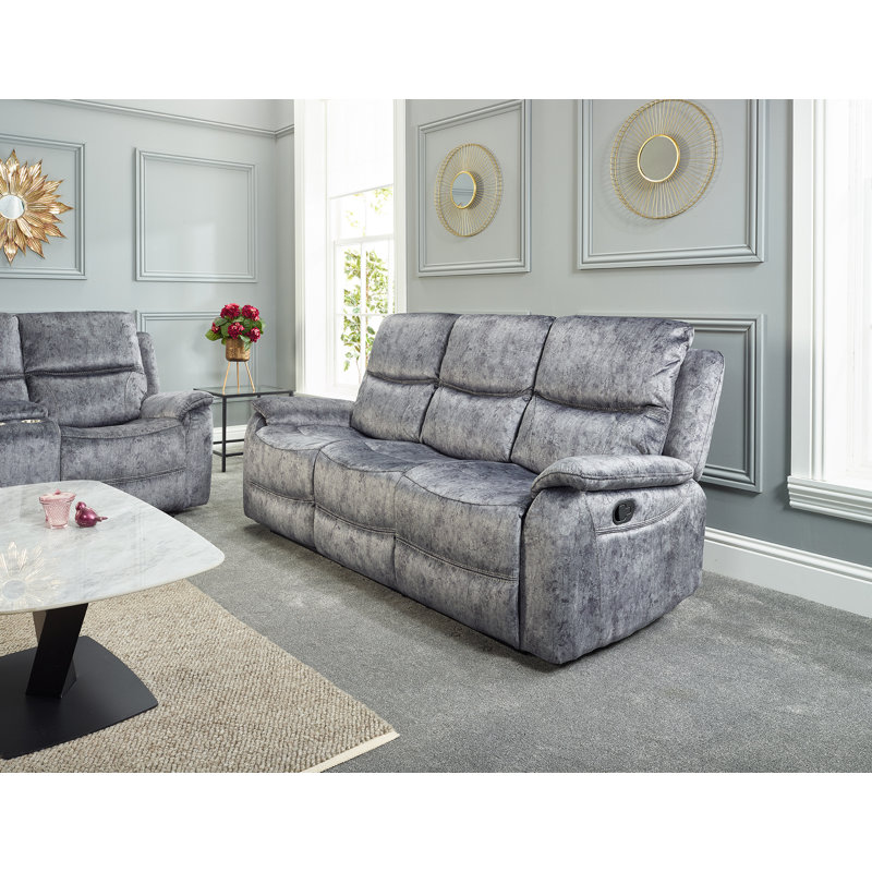 Anicet Reclining Sofa, 3 Seater, Grey