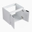 Meuble-lavabo 48 po avec lavabo en résine, portes à fermeture en douceur et armoire murale, montage flottant, blanc brillant, contreplaqué