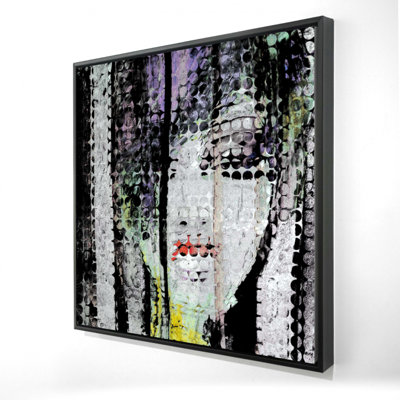 Art abstrait sur toile encadrée rose
