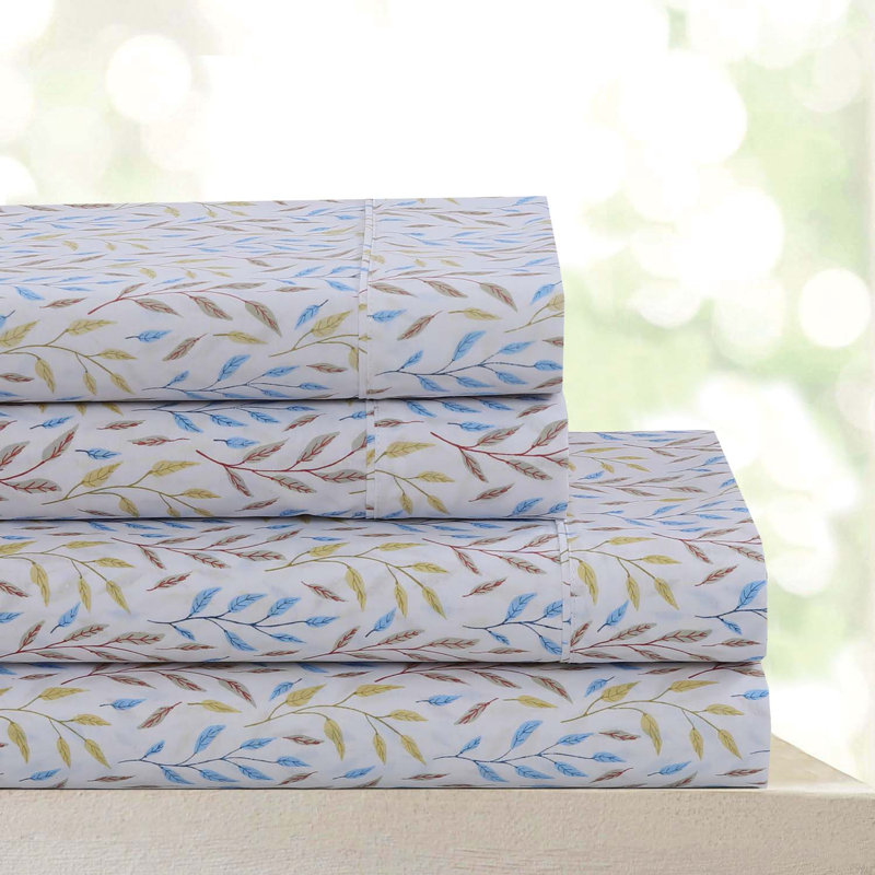 600 Thread Count Egyptian Quality Cotton Printed Sheet Set, Twin Sheet Case Pack with 2 Additional Pieces
