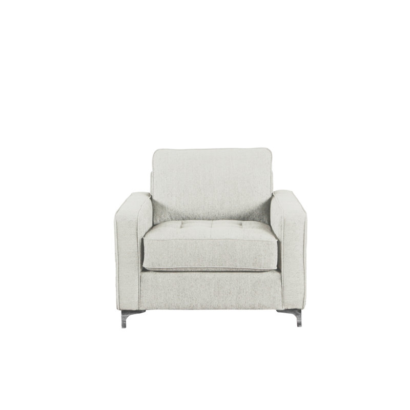 Fauteuil capitonné l 39 po Kahea, Gris graphite