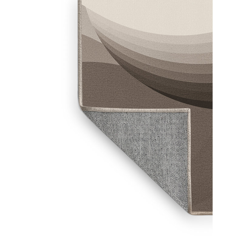 Machine Washable Pavlo Minimalist Rug in Beige – Beige Binding, 7 x 9