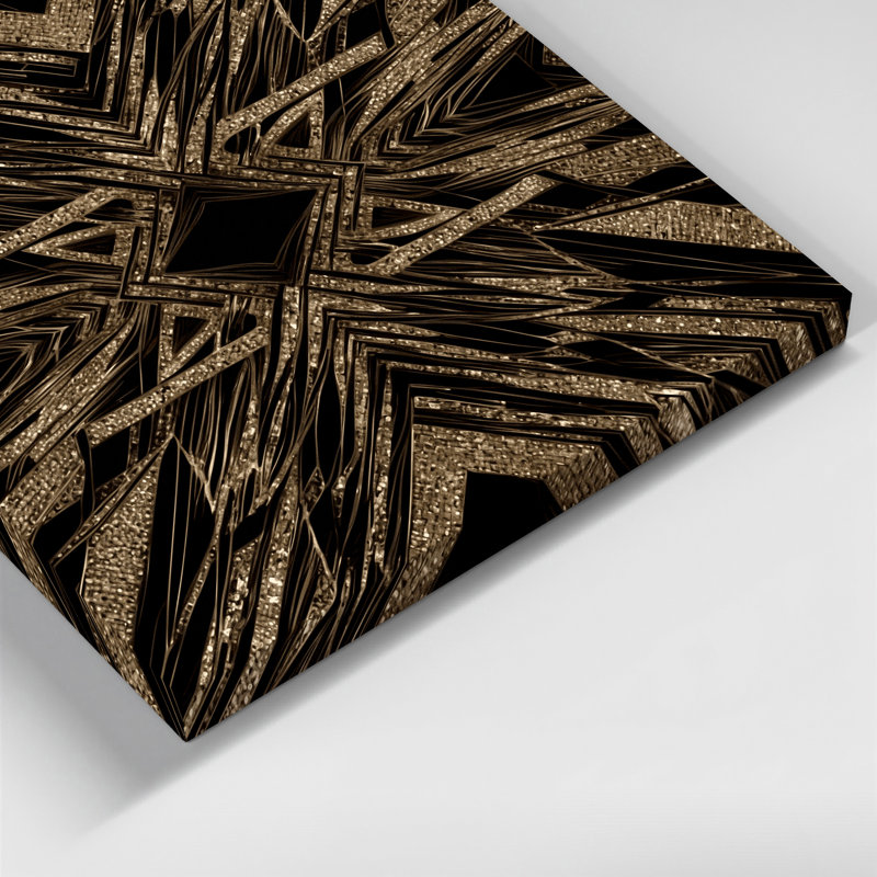 Op Art 76 Brown Canvas Wall Art, 12" H x 12" W