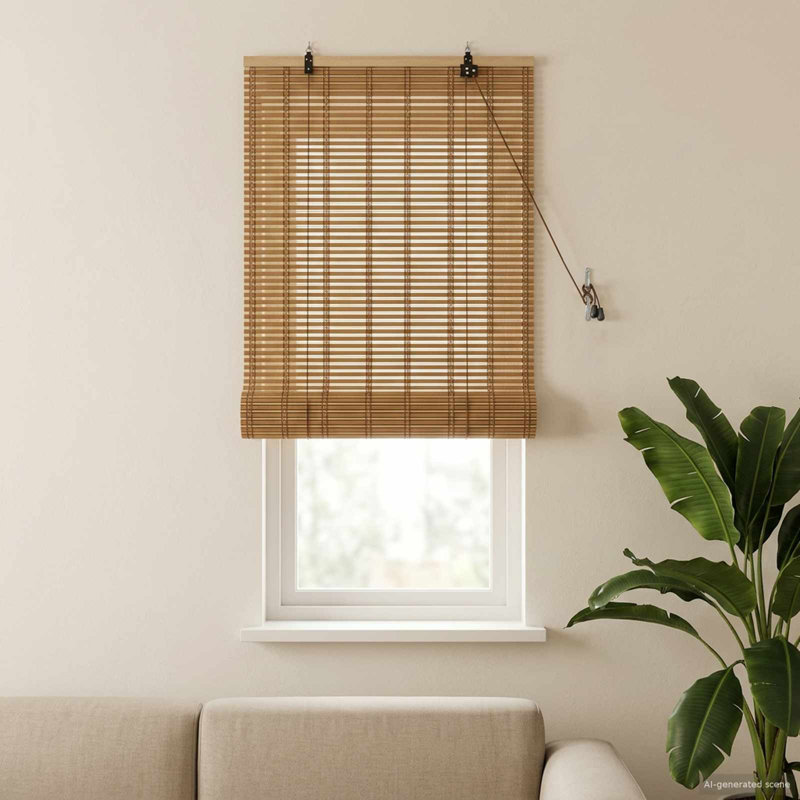 Bamboo Roller Blind, 40 cm W x 160 cm L
