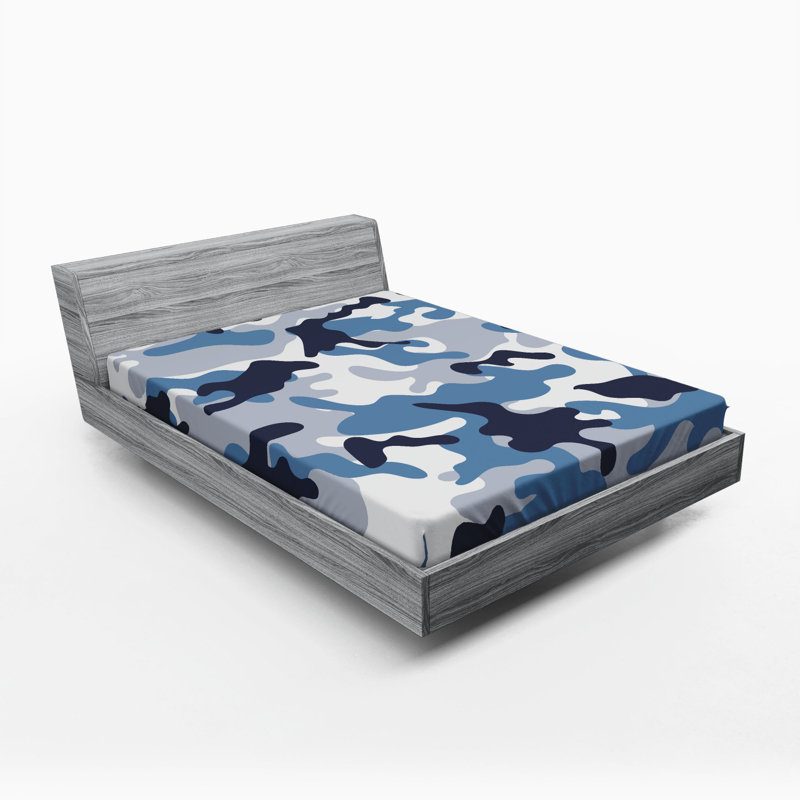Microfiber Camouflage Fitted Sheet, Queen Fitted Sheet