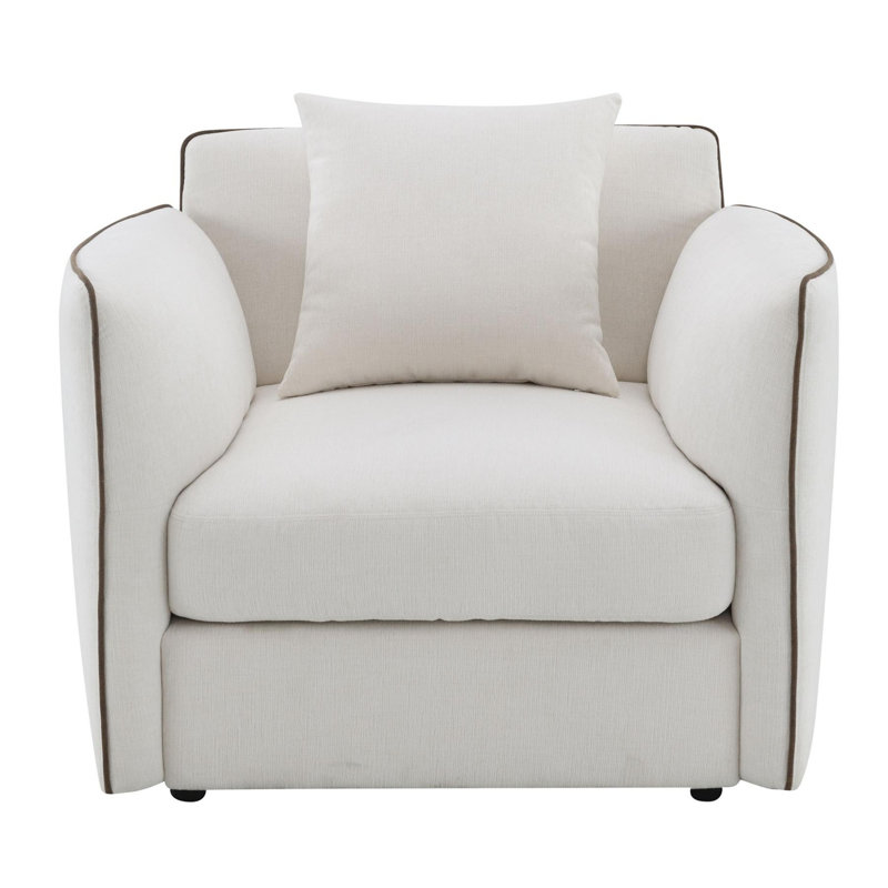 Fauteuil Yolanda en chenille avec coussin