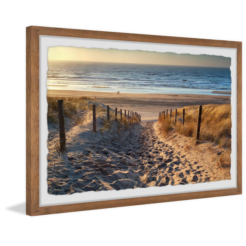 Narrow Hill To The Sea - Single Picture Frame Painting, 38cm H x 45cm W x 3.81cm D
