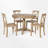 Kawliga 5-Piece Dining Table Set, Two-Size Round To Oval Extendable Wood Dining Table and 4 Upholstered Dining Chairs-88581092
