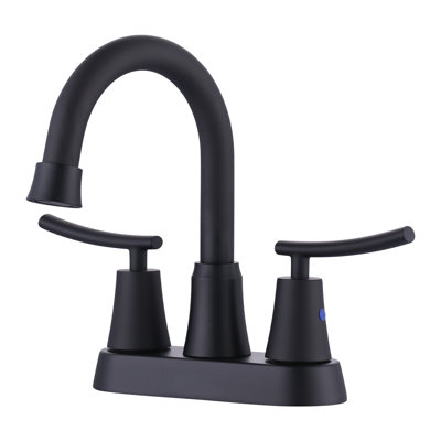 4 In. Centerset Double Handle Bathroom Faucet With Cupc Certified Supply Lines And Drain Kit Included