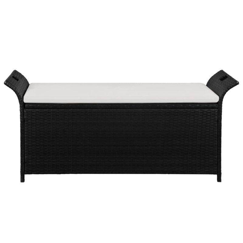 vidaXL Patio Storage Bench with Cushion, Outdoor Ottoman Bench