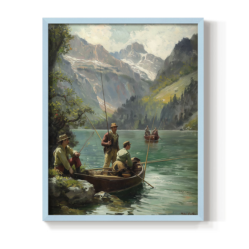 NAUTICAL Series DLXIX, reproduction encadrée - bois massif, Bleu, H 15 po x l 12 po