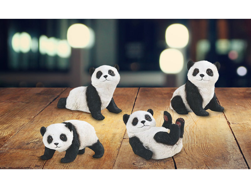Jera 4-PC 1"H Panda Figurine Unique Gifts