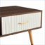 Table basse de salon en noyer avec tiroirs, pieds robustes en bois massif - L 41 po x l 21 po x H 16 po