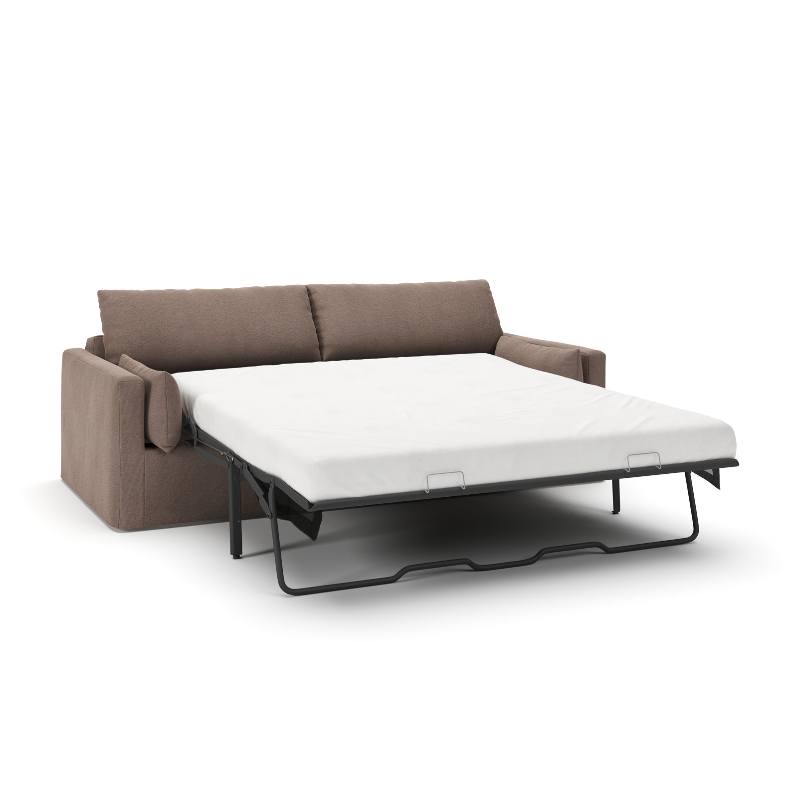 Luna 90" Cotton Sofa Bed, Bella Cocoa Performance Velvet