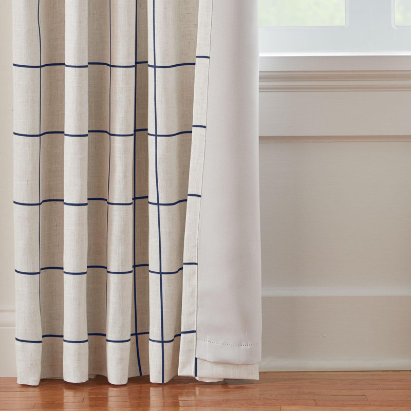 Panneau de rideau à œillets et pattes de fixation Threadmade Brighton, indigo - 132 cm (L) x 213 cm (l), Indigo