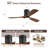 52"Smart Flush Mount 3-Blade Solid Wood Ceiling Fan With Light and Remote/App/Voice Control（Black&Brown）-1293491630