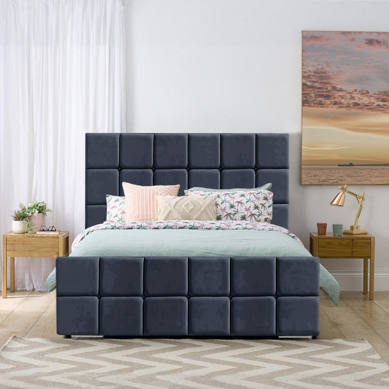 Alurd Upholstered Bed, Double (4'6), Steel