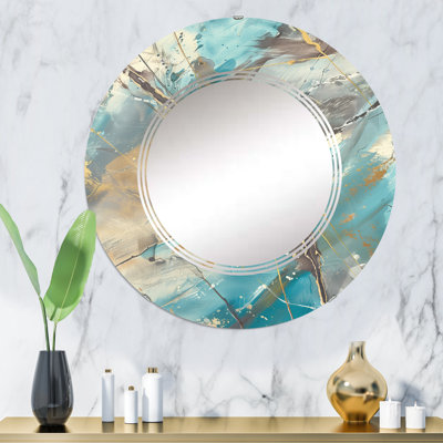 Turquoise Rock Face - Traditional Accent Mirror