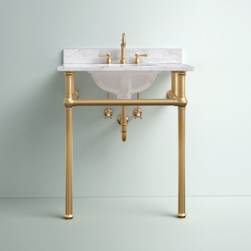 Copeland 30" Wall-Mounted Single Bathroom Vanity Set, Satin Brass