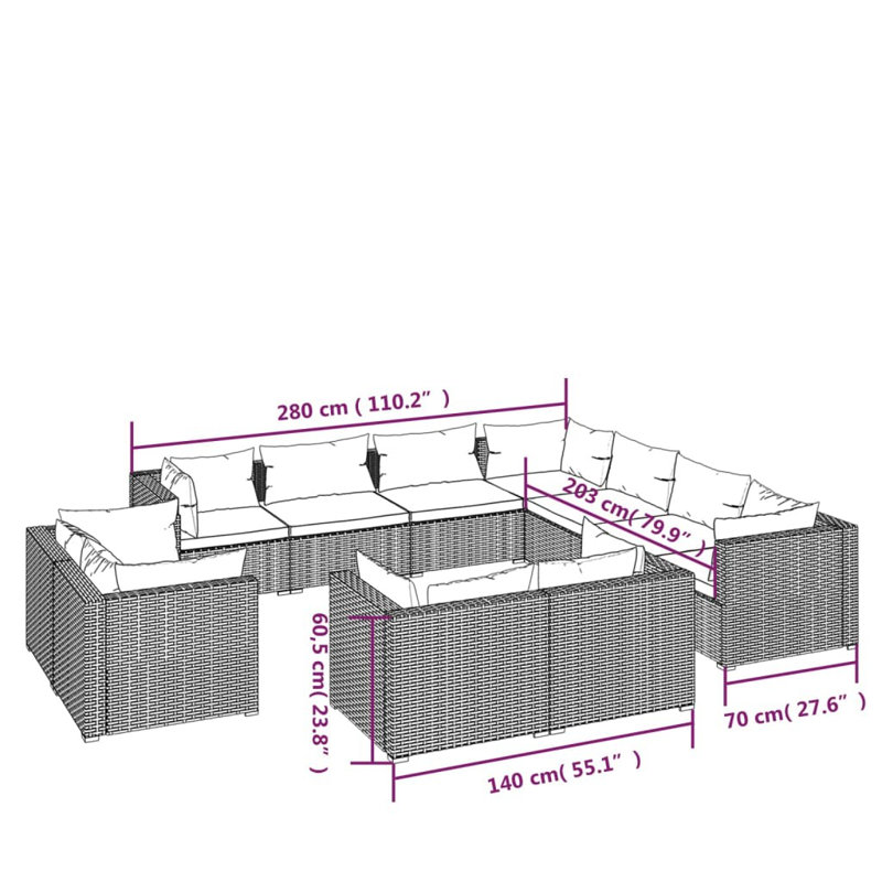 Larizza 11 - Person Seating Group with Cushions, Mint