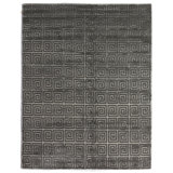 Greek Key Geometric Area Rug in Dark Gray