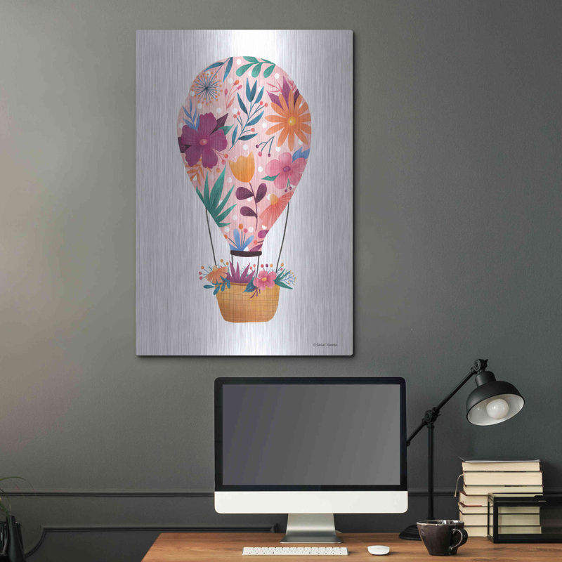 «Floral Ballooning» par Rachel Nieman, art mural en métal, H 36 po x l 24 po