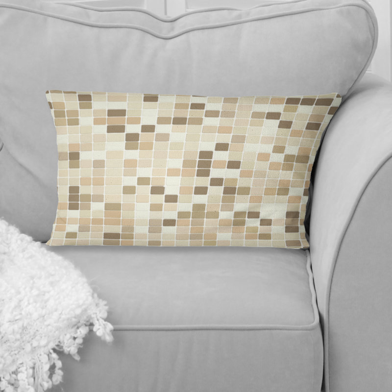 Carreaux de mosaïque moderne beige et gris IV - Coussin lombaire moderne