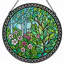 Panneau de vitrail à fleurs 7,8 "H Forest-585981992