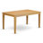 5 Piece Modern Dining Table Set Includes a Rectangle Wooden Table and 4 Linen Fabric Upholstered Chairs, 36x60 Inch, Oak-1251786444-1251786446