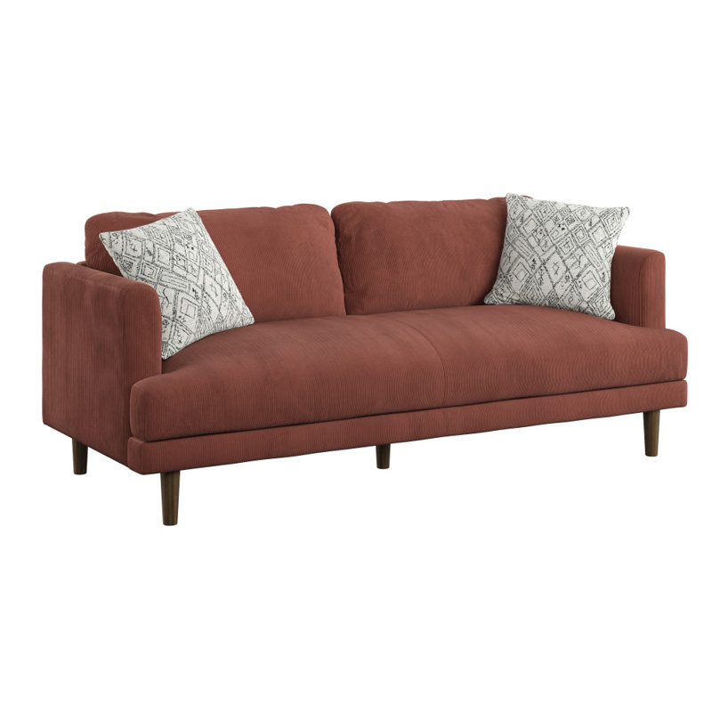 Juno 81.5'' Corduroy Sofa, Red Corduroy