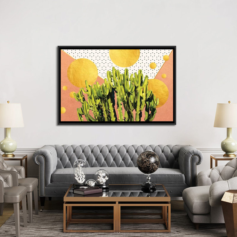 «Cactus Dream», impression sur toile, H 40 po x l 60 po x P 1,5 po, Toile encadrée noire