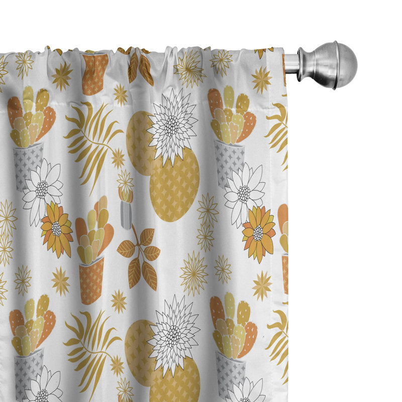 Paire de rideaux semi-transparents avec passe-tringle Cactus, 28 po x 63 po