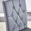 Élégant ensemble de 6 chaises de salle à manger grises avec une structure en métal exquise et des chaises sans accoudoirs à dossier, 6 supports tendance-480143190-480143191-480143193