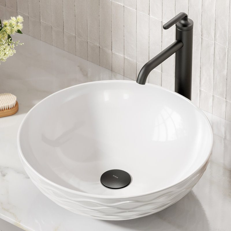Extended Thread Pop-Up Bathroom Sink Drain, Matte Black