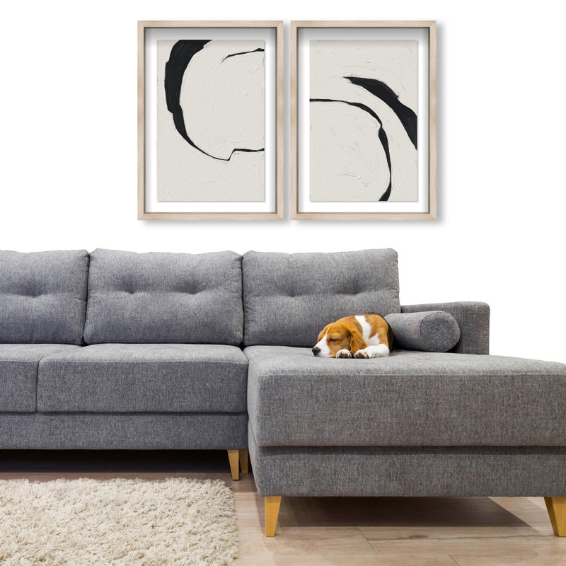 Positive Spaces Set by Oliver Gal, 25" H x 17" W, Natural Oak Shadowbox