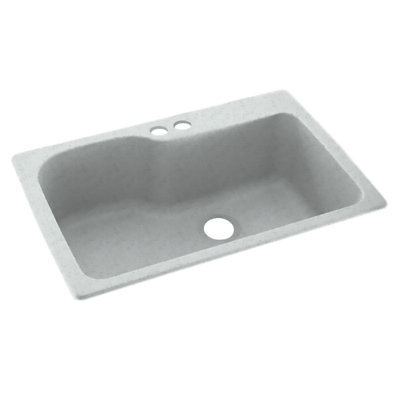 33'' L Mounting / Installation Required Single Bowl Solid Surface Kitchen Sink