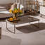 Lisbon Cocktail Table - Silken Cream/Bronze