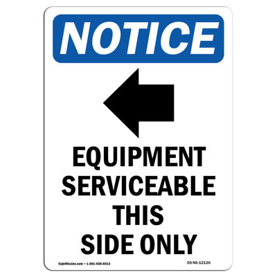 Equipment Serviceable Aluminum Sign 12 x 18